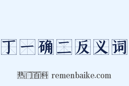 丁一确二反义词是什么意思的图片